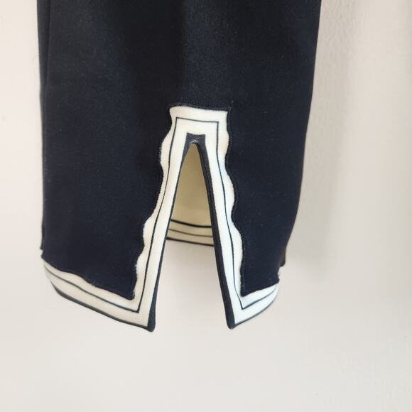 60s Slit Capris Pants Mr Dino Black & White Elastic 10 - Picture 4 of 10